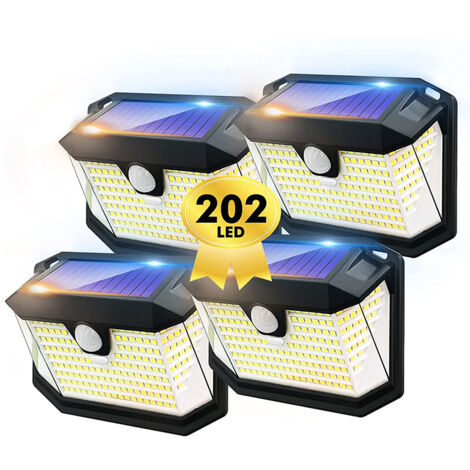 Luce solare a LED, illuminazione da giardino, illuminazione da parete solare esterna impermeabile a induzione umana - 4 pezzi