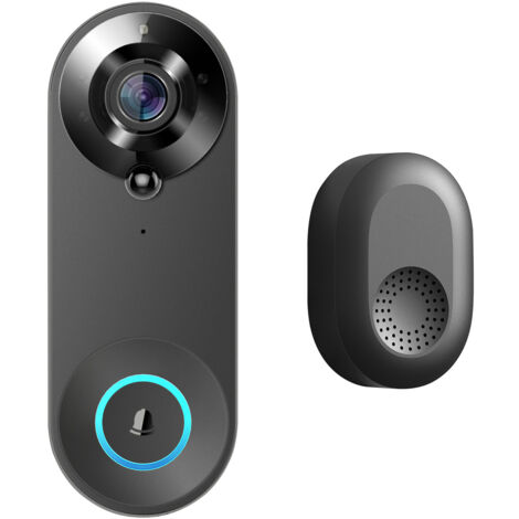 Telecamera per appartamento Campanello intelligente wireless per esterni Campanello video remoto wireless Citofono visivo intelligente Campanello di sicurezza WiFi per la casa con visione notturna HD,