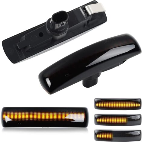 Luce laterale dinamica a LED, indicatori di direzione, indicatori laterali ambra, indicatori CAN-bus senza errori, fumé, compatibili con Lan-d Rover Discovery 3/4 Freelander 2 Sport