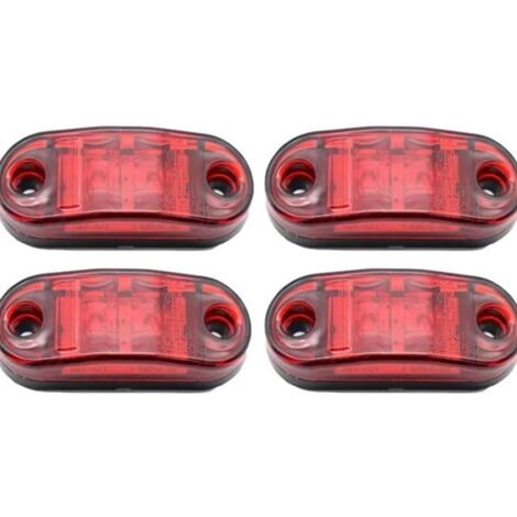 pezzi LED luce laterale 12V/24V anteriore e posteriore impermeabile indicatore di posizione luce laterale per roulotte, furgone, camion, rimorchio, auto, autobus, barca, rosso (1/5)