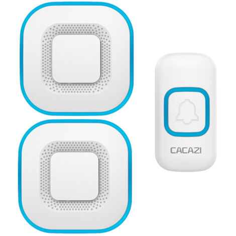 Campanello da porta con portata 300M, LED intelligente, 38 suoni, 4 volumi, bianco, 1 pulsante, 2 campanelli
