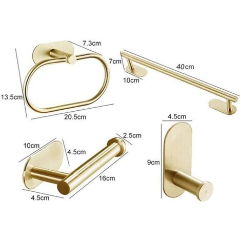 Set Accessori Bagno 5 Pezzi Nero - Portasciugamani, Portarotolo, Ganci In Acciaio Inox SUS304 - 2