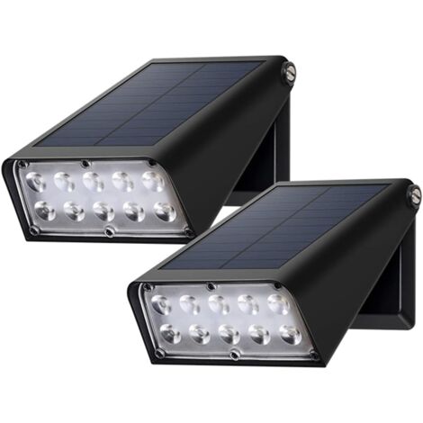 2 confezioni di luci da parete solari per esterni senza fili impermeabili 2 modalità 90° girevoli per portico garage recinzione giardino patio