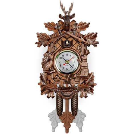 Orologio a cucù in legno con pendolo Orologio da parete Decorazione per soggiorno Camera da letto Bar Ristorante Hotel, CM301