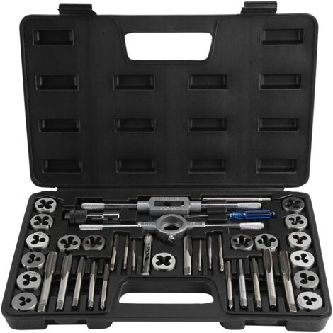 Set di 40 maschi e filiere, set di maschi in acciaio al tungsteno con chiavi dinamometriche, utensile per maschiatura e filettatura M3-M12