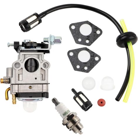 Carburatore per decespugliatore 52cc 49cc 43cc Kit carburatore con guarnizione, tubo flessibile, candela e filtro carburante. carburatore decespugliatore