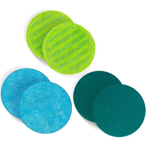 Confezione da 6 cuscinetti di ricambio in microfibra universali da 16 cm di diametro adatti per Hurricanes M30457 Floating Mop, cuscinetti di ricambio per mop senza fili Dyson