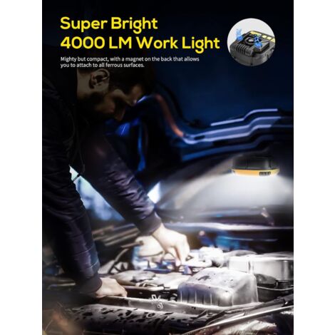 Fockety Luce Di Lavoro A LED Magnetica 5W 220V – Con Collo D'oca Flessibile E Base Magnetica, Per Tornio, Officina, Macchine Utensili - 5