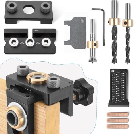Kit Foratura Legno 3in1 - Guide 8/10/15mm, Localizzatore Fori, Per Falegnameria - Foto 6