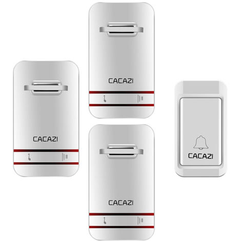 Campanello impermeabile senza batteria, autoalimentato, 1 pulsante 3 campanelli