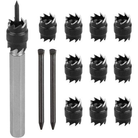 13 pezzi da 3/8" punte rotanti a doppia faccia per la rimozione della saldatura a punti e 2 pezzi di frese di ricambio in metallo per trapano elettrico, saldatura a punti (1/5)