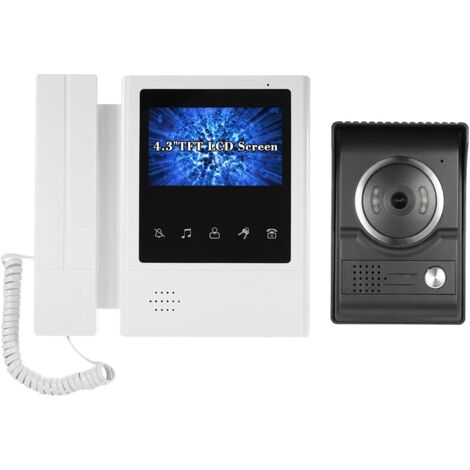 Videocitofono cablato da 4,3 pollici con funzione antipioggia e visione notturna, videocitofono audio bidirezionale