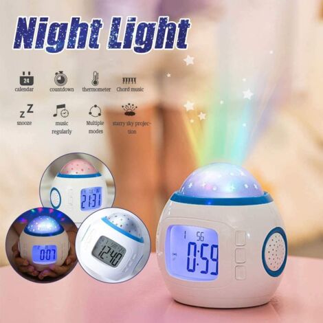 Sveglia Digitale Pinguino Con Luce Notturna LED 7 Colori – Orologio Con Data E Temperatura – Regalo Bambini