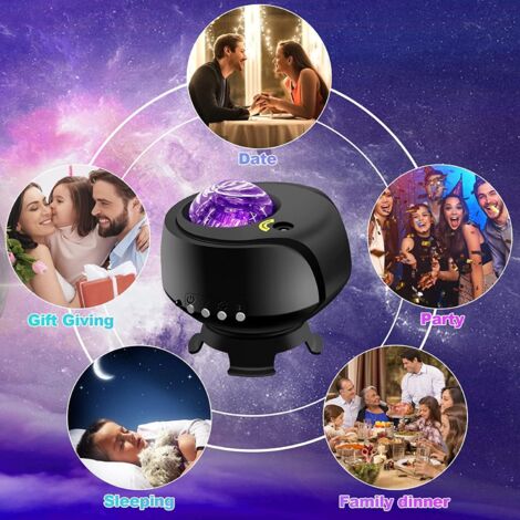 Proiettore Galassia Con Stelle E Nebulose - Luci LED Con Connessione Bluetooth, 8 Modelli, Timer, Telecomando, Alimentazione USB, Per Camera Da Letto E Atmosfere Relax