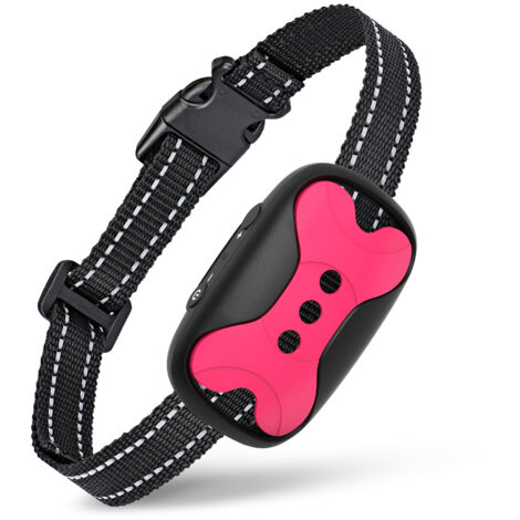 Collare antiabbaio per cani - Collare antiabbaio per addestramento - Collare antiurto e vibrazione - Collare antiabbaio, rosa