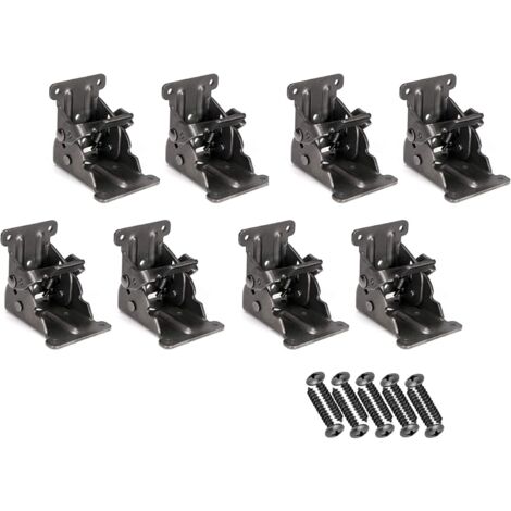 Supporto per gambe del tavolo pieghevole invisibile con cerniera bloccabile, supporto per gambe del letto in ferro, colore bronzo scuro, confezione da 8