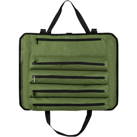 Borsa portautensili multifunzionale e di grande capacità per riporre gli attrezzi per la manutenzione del veicolo e il kit di ferramenta, verde
