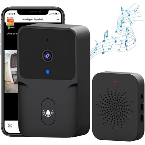 Campanello wireless con telecamera, campanello wireless per esterni, supporto videochiamate, conversazione variabile, acquisizione immagini, visione notturna (nero) -ANPVIZ