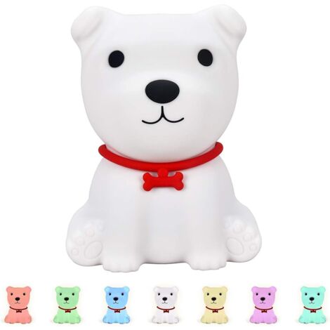 Luce notturna per bambini, luce notturna ricaricabile a forma di cucciolo, luce notturna a LED in silicone portatile, luce notturna touch, decorazione per la cameretta dei bambini, bambino maschio fem
