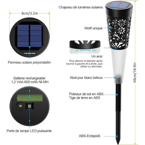 Luci solari da giardino con spina, 120 luci solari da giardino a LED