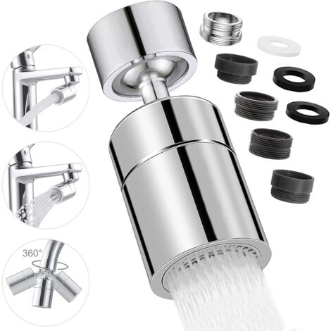 Aeratore per rubinetto, ugello girevole a 360° per rubinetto da cucina, 2 modalità di aeratore per rubinetto a risparmio idrico, filtro per rubinetto a risparmio idrico per lavandino del bagno della c