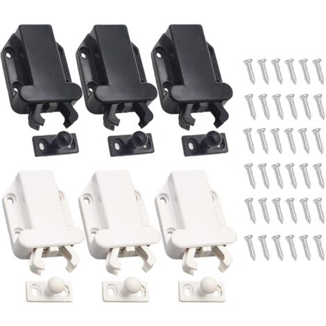 6 pezzi Chiusure per porte aperte Chiusure per porte non magnetiche Chiusure per porte di armadietti Chiusure di bloccaggio a molla