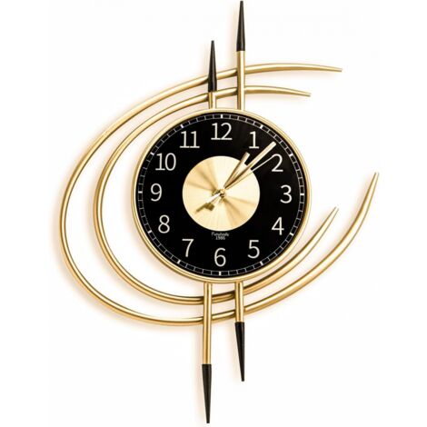 Orologio grande dorato, design moderno XXL 54CM, orologio da parete gigante silenzioso senza ticchettio, orologi da parete in metallo originali per soggiorno per la decorazione della parete