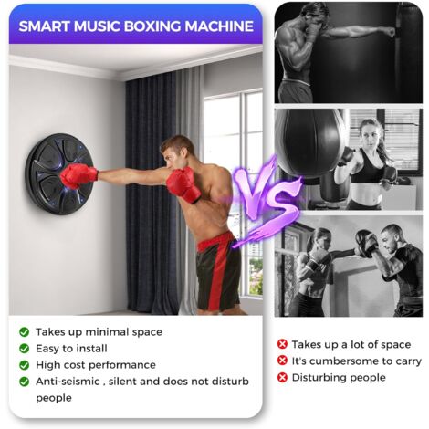 Macchina Da Boxe Musicale Intelligente Con LED – Montaggio A Parete, 9 Modalità, Bluetooth, Per Adulti E Bambini, Regolazione Velocità