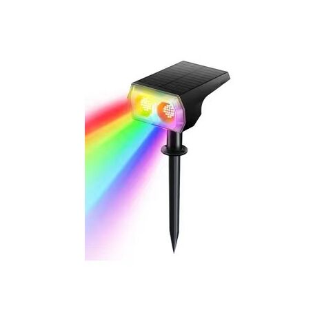 Set di due faretti solari da esterno, luci solari a LED impermeabili IP67, faretti solari per un'illuminazione calda in giardini, patii, vialetti, sentieri