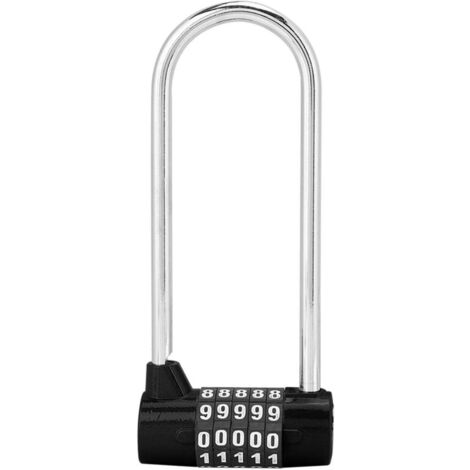 Lucchetto in lega con combinazione a 5 cifre, lucchetto con codice di sicurezza a forma di U, lucchetto per porta di armadietto extra lungo, lucchetto con combinazione ripristinabile, armadietto per p