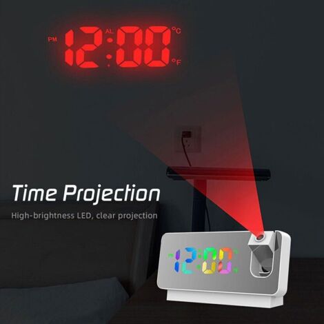 Sveglia digitale a specchio a LED con funzione snooze, orologio decorativo da comodino, alimentazione tramite USB | Leroy Merlin
