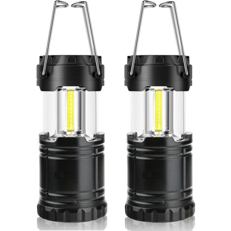 Lanterna da campeggio a LED, luce da campeggio portatile da 350 lm con manici in metallo, per tenda, campeggio, escursionismo, pesca, grotta, ecc., 2 pezzi