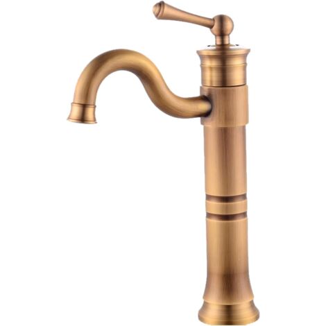 Rubinetti per lavabo Rubinetto per bagno in ottone con miscelatore vintage Miscelatore per vasca da bagno caldo e freddo da montare sul ponte, 32 cm