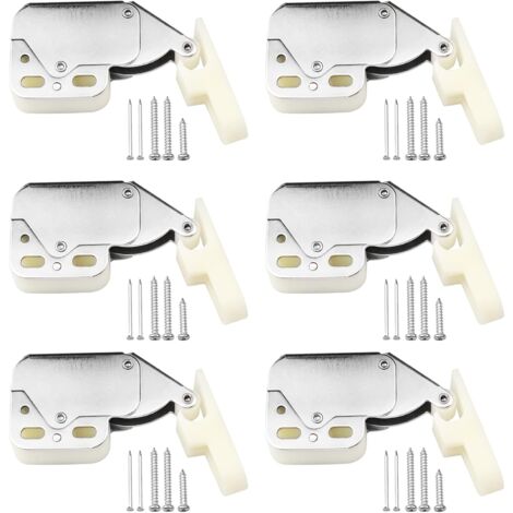 6 pezzi di chiusura a scatto Mini chiusura automatica Chiusura a molla con viti per premere per aprire le ante degli armadi