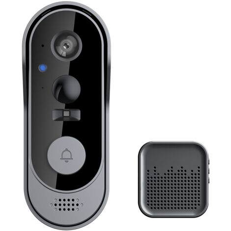 Campanello wireless con telecamera 1080P, videocitofono Wi-Fi interno, audio bidirezionale, scheda SD e archiviazione cloud, IP66 impermeabile, visione notturna IR grandangolare 130°, M9s con rilevame