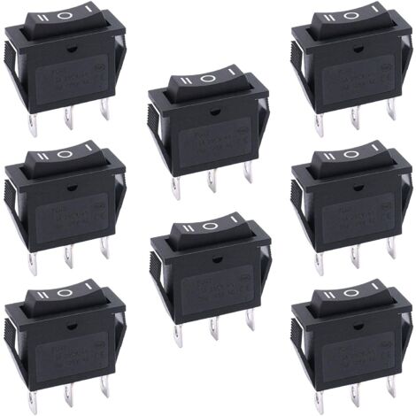 8 pezzi 3 posizioni ON/OFF/ON SPDT 3 pin interruttore a levetta 15A 250V 20A 125V AC per auto camion barca elettrodomestici KCD3-103-BK