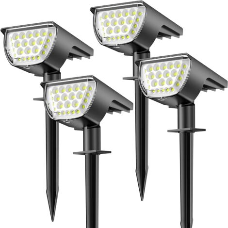 Set di quattro potenti luci solari per esterni IP65 luci solari impermeabili per esterni luci solari da giardino illuminazione solare per esterni per la decorazione del giardino (bianco freddo)