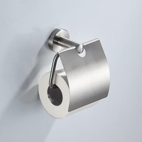 Porta Rotolo Di Carta Igienica A Muro Elegante - Design Rotondo Moderno Con Maniglia In Acciaio - Per Bagno E Camper - 3