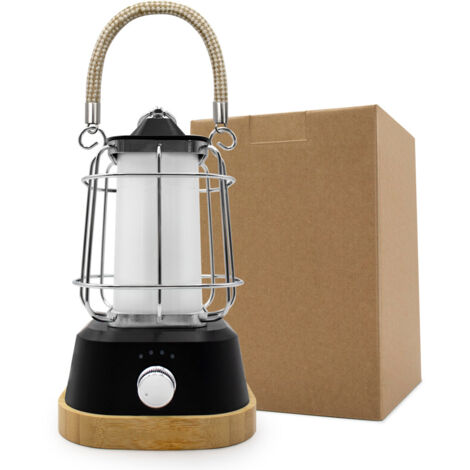 Lampada da campeggio LED ricaricabile 400 lm, fino a 80 ore di durata della batteria Oscuramento continuo, temperatura di colore regolabile, tre colori di luce, ricaricabile con corda di canapa e base