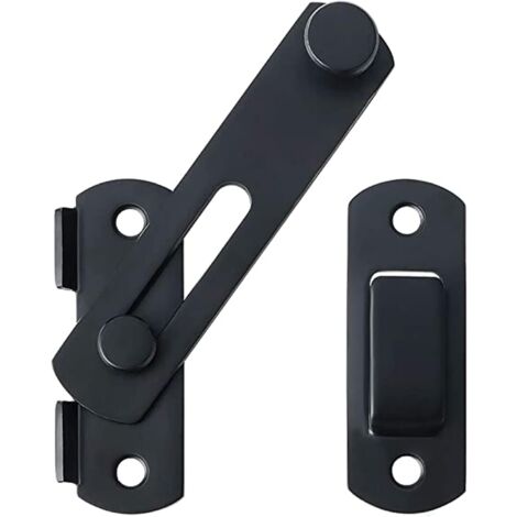 Chiusura per porta Chiusura per porta in acciaio inossidabile di alta qualità adatta per porte scorrevoli e finestre Chiusura per fienile per uso domestico e all'aperto (nero)