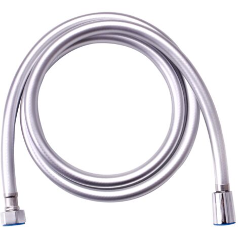 Soffione doccia flessibile antitorsione, tubo doccia 1,5 m, gomma, argento