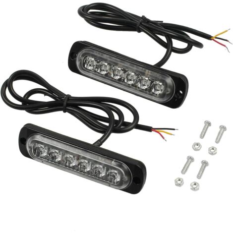Barra luminosa di emergenza a LED ambra ultra sottile per veicoli da 12 V - 24 V, faro di avvertimento di sicurezza per barche, rimorchi SUV, roulotte (26 LED)