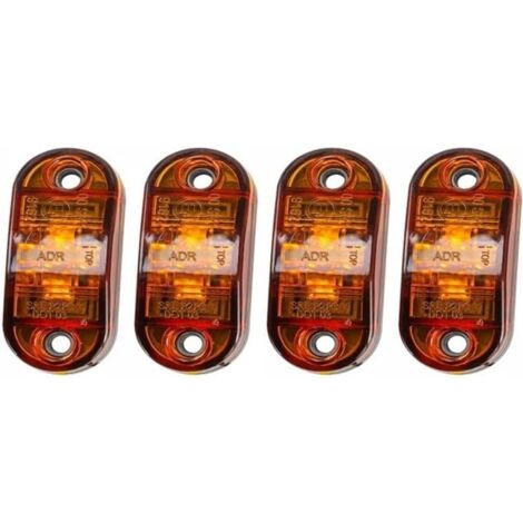 4 pezzi LED luce laterale 12V/24V anteriore e posteriore impermeabile indicatore di posizione luce laterale per roulotte, furgone, camion, rimorchio, auto, autobus, barca, giallo