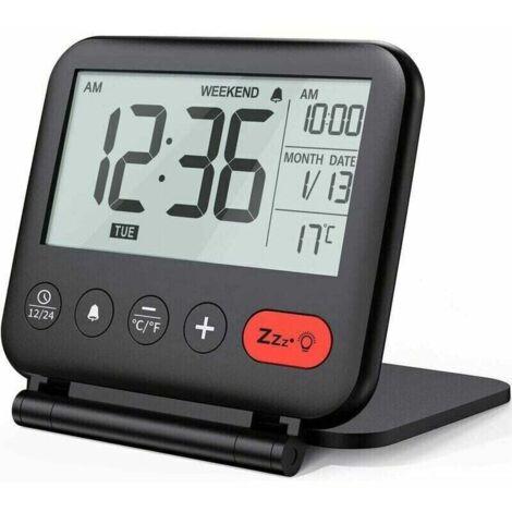 MINI LCD DIGITALE Scrivania Top Calendario Temperatura Sveglia Viaggio Snooze EUR 14,50