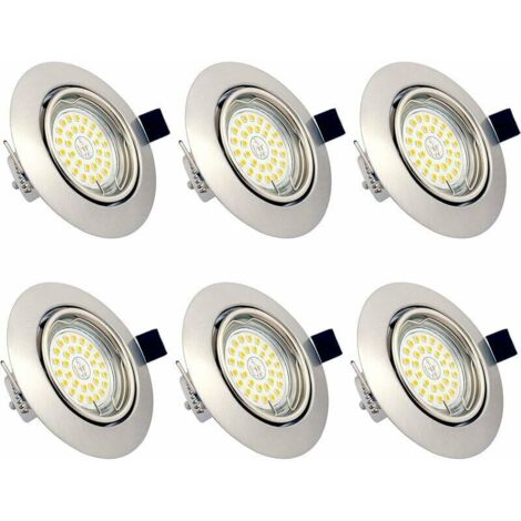 Faretti da incasso a LED GU10 6W AC 230V Bianco caldo 3000K Lampada da soffitto Faretto da incasso Impermeabile IP23 per soggiorno Cucina Corridoio Gallery Store (confezione da 6)