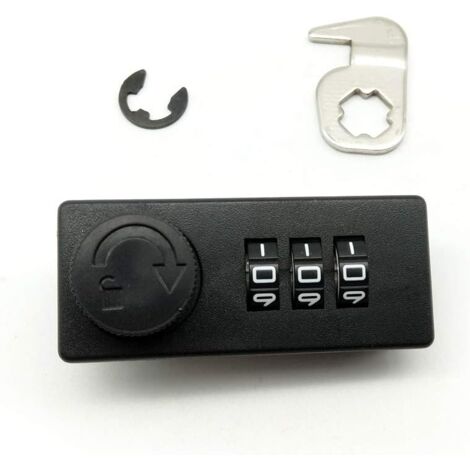 Lucchetto per armadietto con combinazione a 3 cifre, lucchetto per armadietto in metallo per cassetto, nero