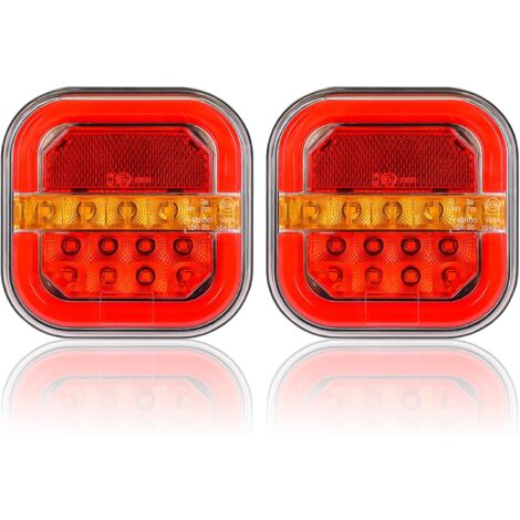 12/24V Due luci posteriori a LED per rimorchio Display freno impermeabile Indicatore di direzione dinamico Targa catarifrangente Camper Trattore Furgone E-Mark