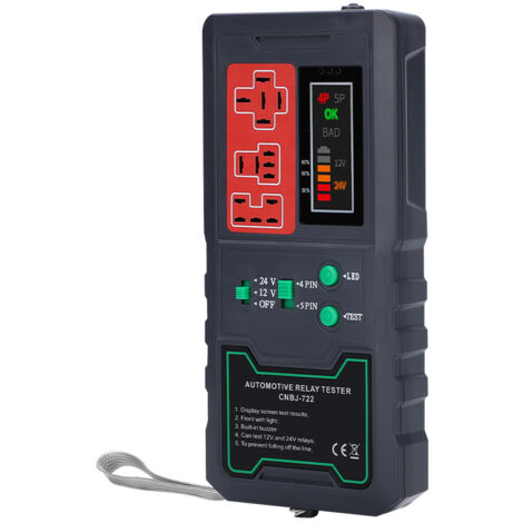 Tester relè per auto, spina USA da 100 V a 240 V, spina di conversione UE da 125 V a 250 V, per manutenzione auto e moto