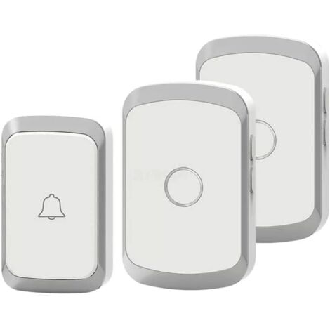 Campanello wireless, campanello LED per casa intelligente, 1 campanello e 1 pulsante entro 300 metri, bianco
