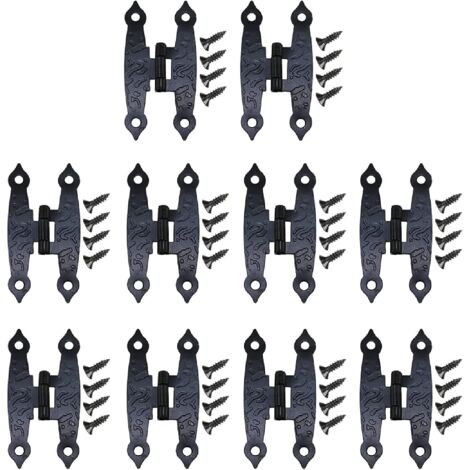 100 pezzi cerniere per mobili a forma di H, cerniere nere, cerniere per mobili a forma di H con viti 6534 mm adatte per porte di armadi